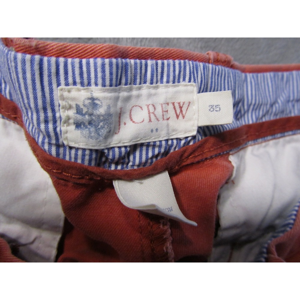 J. Crew Mens 35 Red Cotton Chino Shorts Classic Fit 9 Inch Inseam Casual Summer - Picture 5 of 6